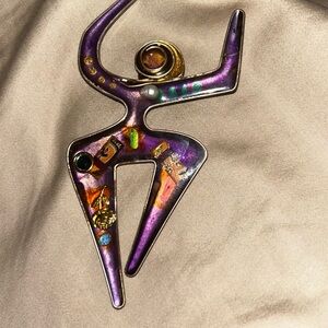 Multi colored broach unique